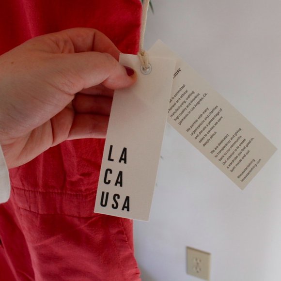 LACAUSA Red Button Up Montana Jumpsuit Size Large - Picture 6 of 7